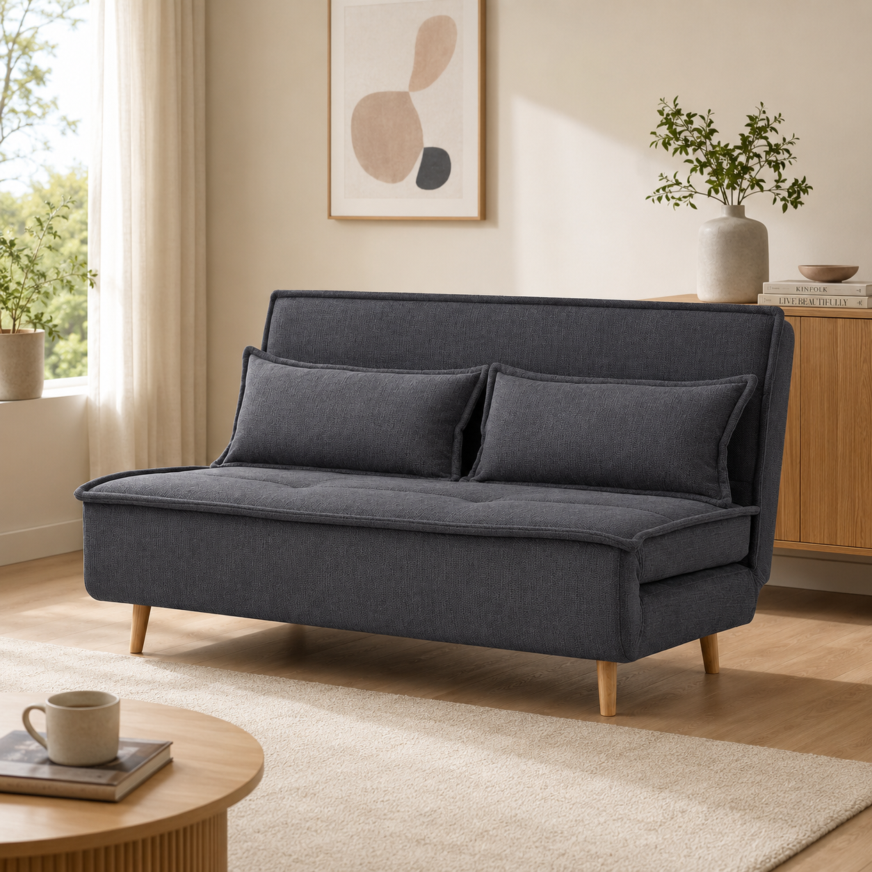 Sofá Cama Emmi Lino Gris