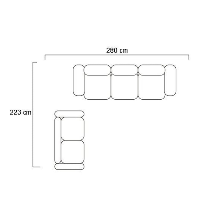 Sala Modular Mariana Microfibra Cafe