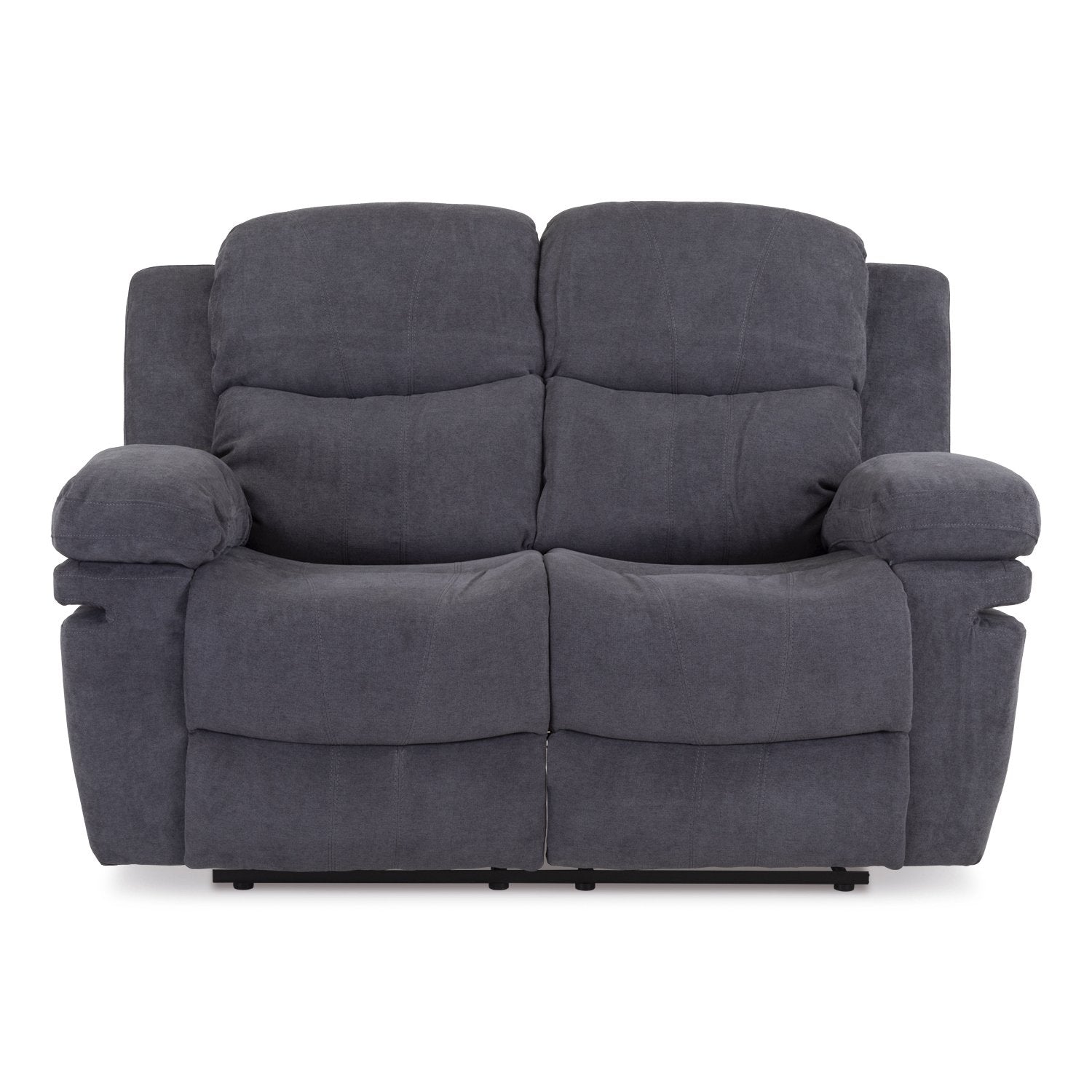 Sofa Reclinable 2 Puestos Nordis Microfibra Gris Plomo