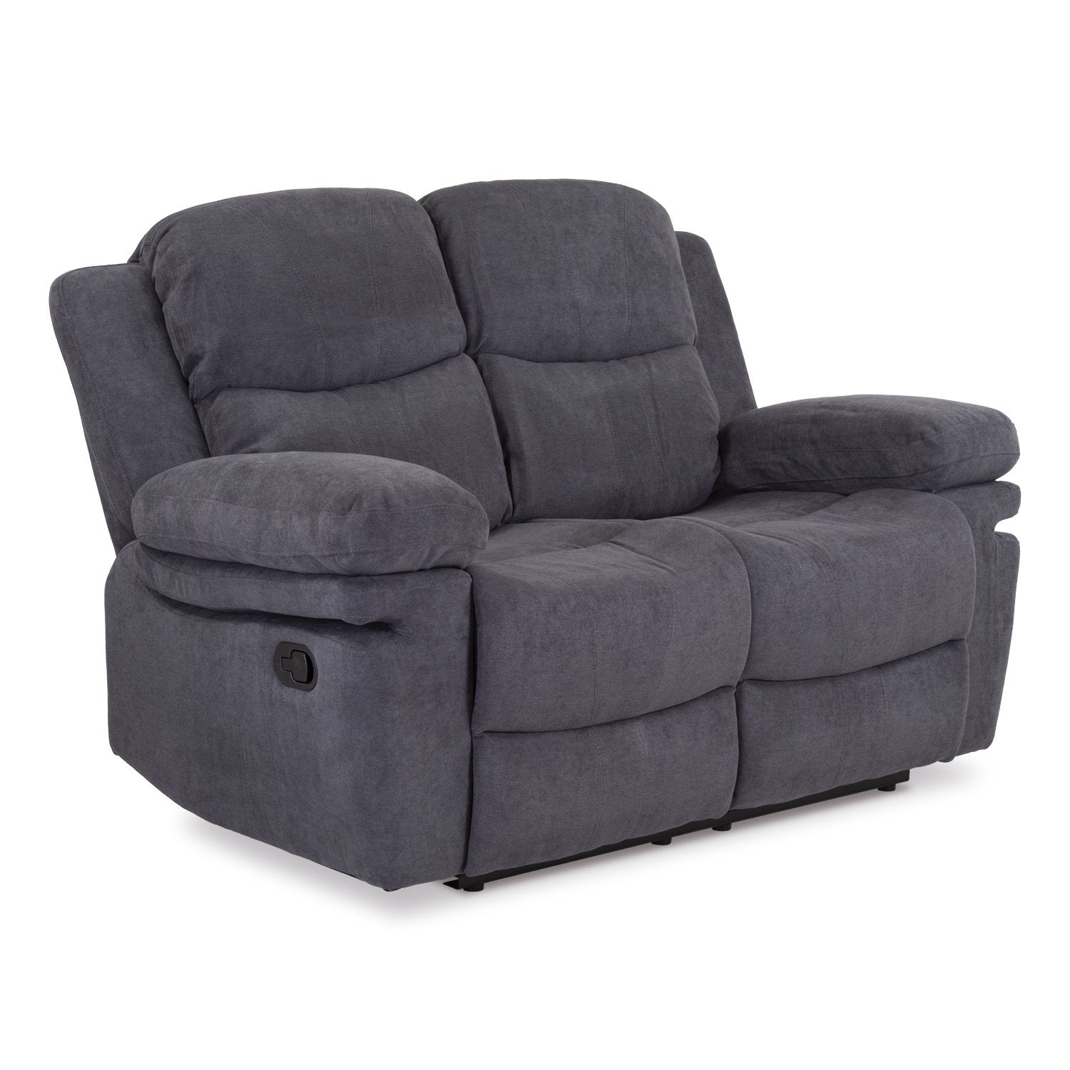 Sofa Reclinable 2 Puestos Nordis Microfibra Gris Plomo