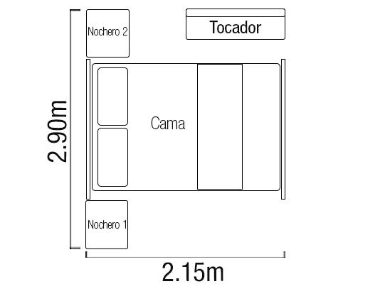 Recámara Full Ferro Eurolino Beige, Natural Oscuro