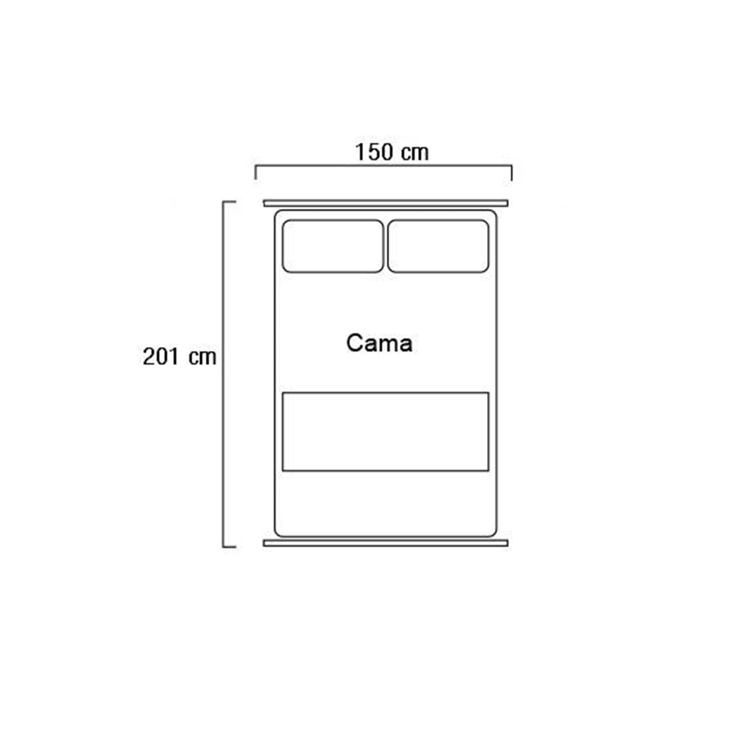 Cama Full Cooper Eurolino Gris, Blanco