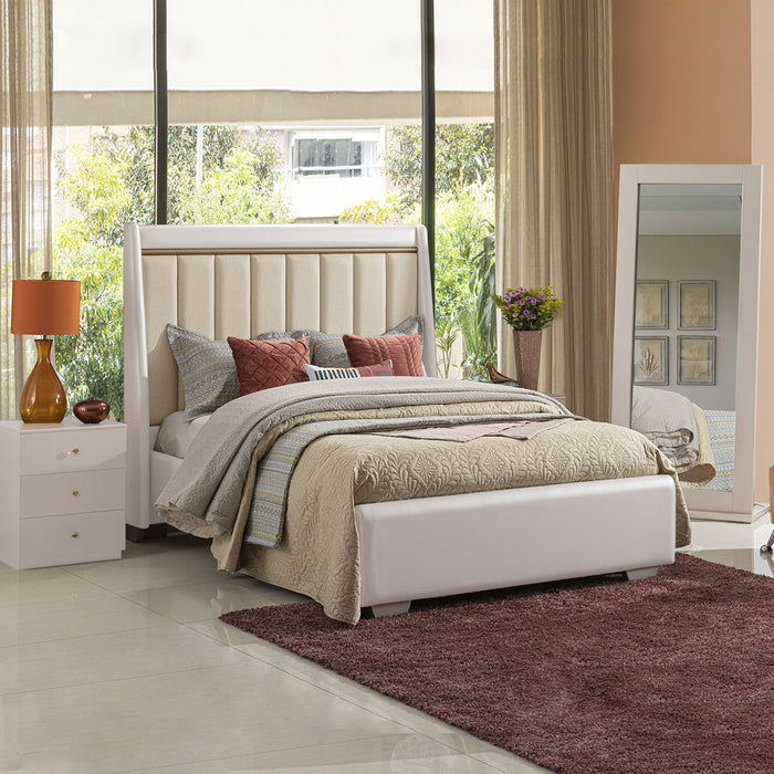 Cama Queen Tiana Eurocuero Perla, Arena