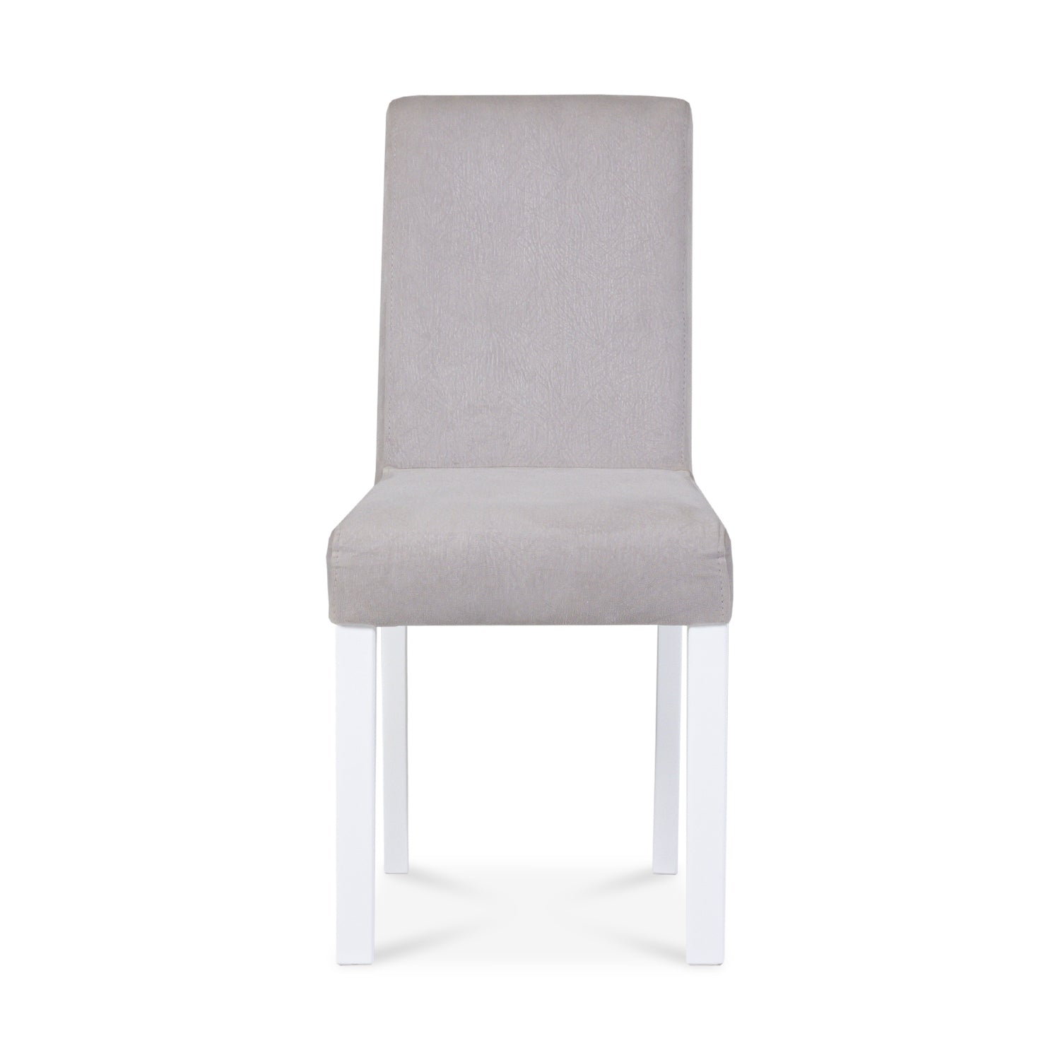 Comedor 4 Puestos Bruce Microfibra Blanco, Gris Poliuretano