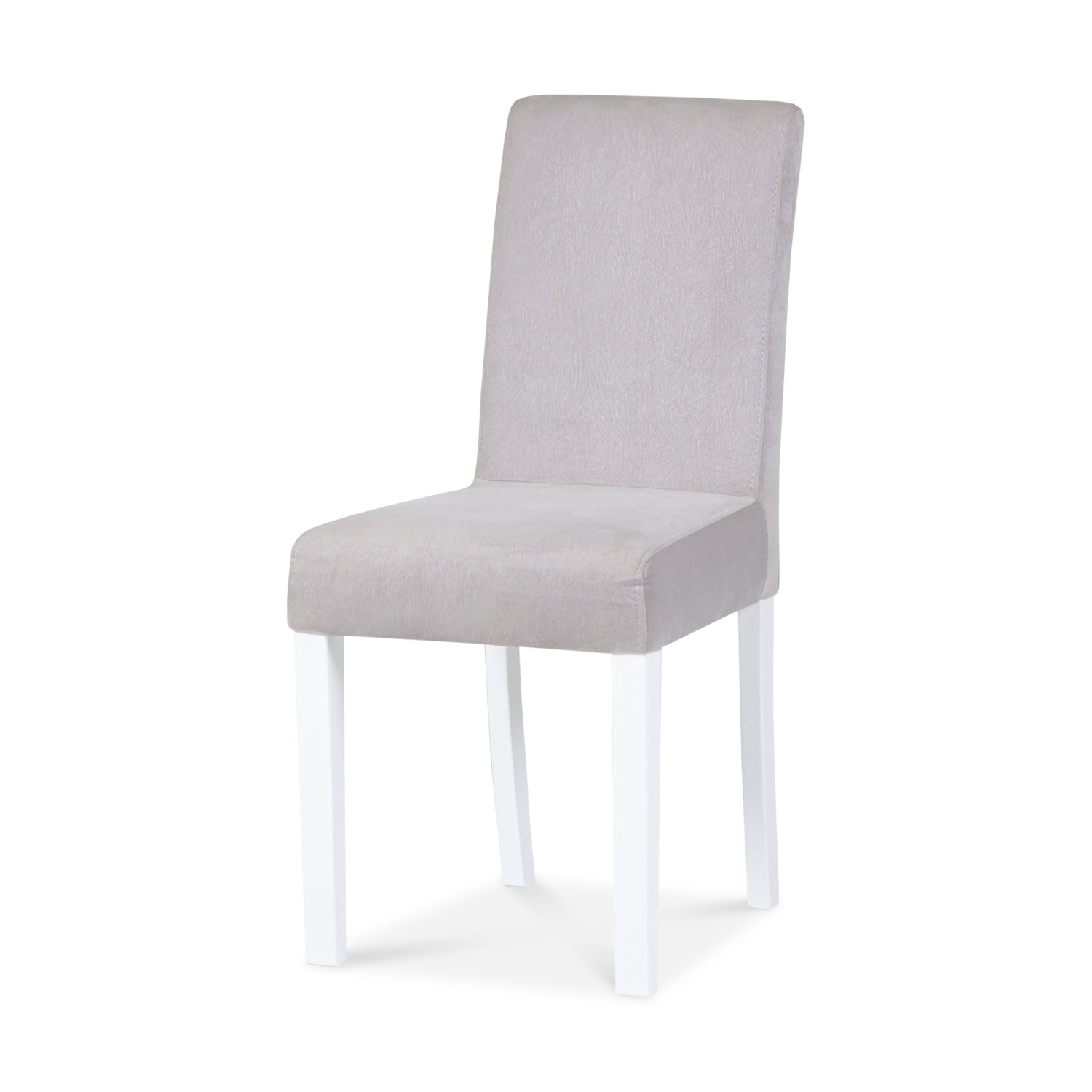 Comedor 4 Puestos Bruce Microfibra Blanco, Gris Poliuretano