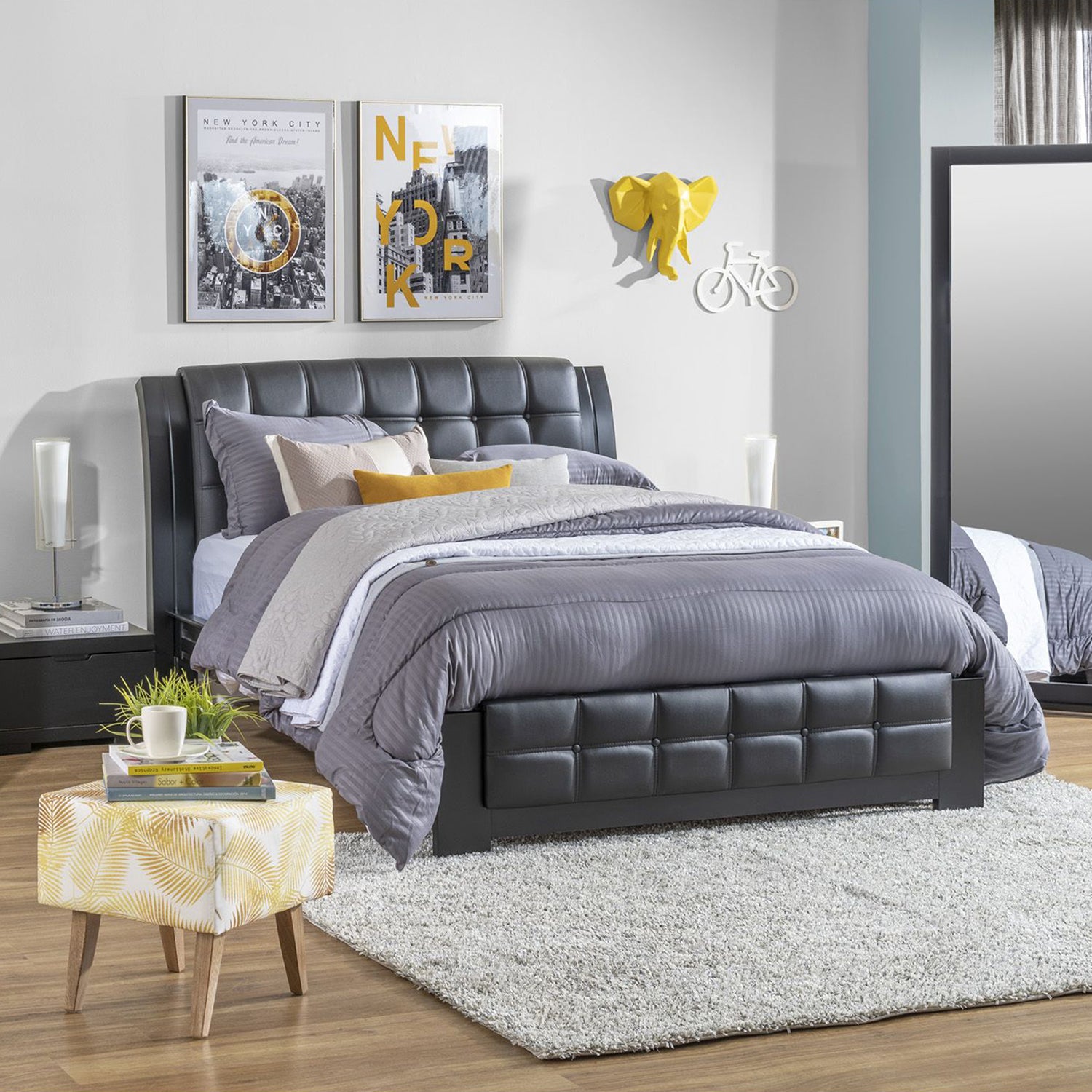 Cama Queen Noruega Negro