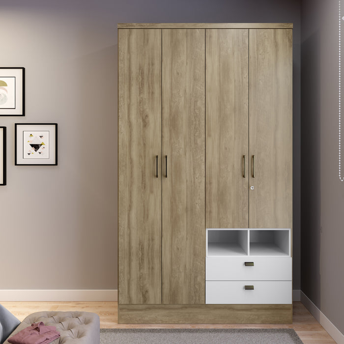 Ropero Sidney Natural Con Blanco