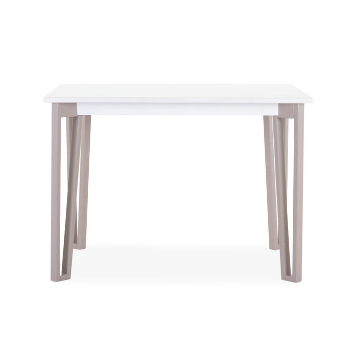 Comedor 4 Ptos Barton Chenille Arena, Taupe y Blanco Perla