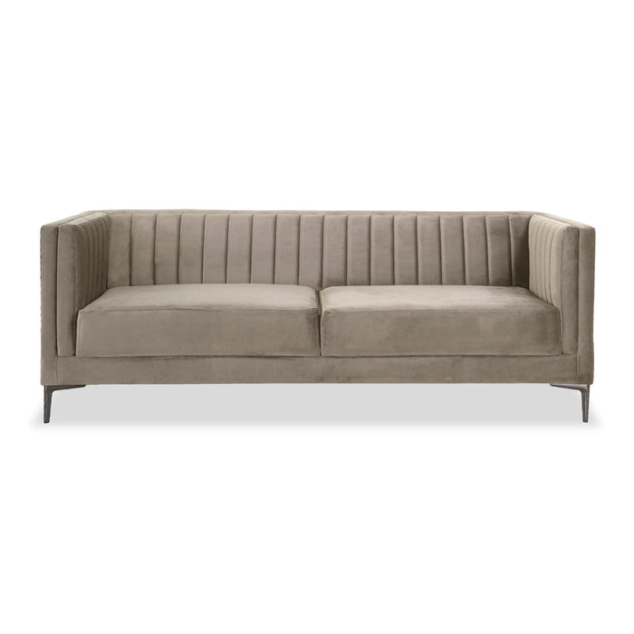 Sofá 3 Ptos Celta Velvet Garden Taupe, Negro