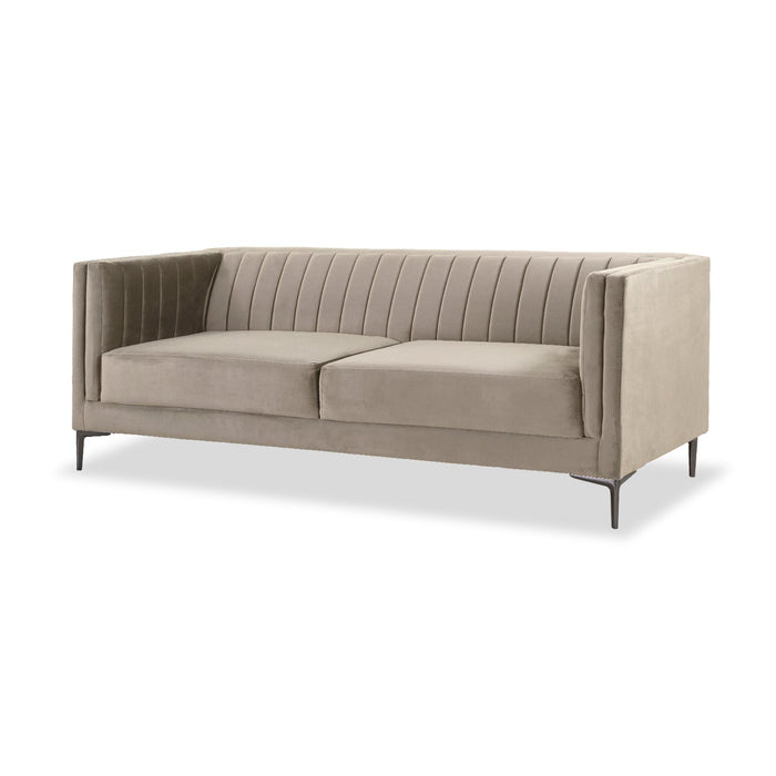 Sofá 3 Ptos Celta Velvet Garden Taupe, Negro