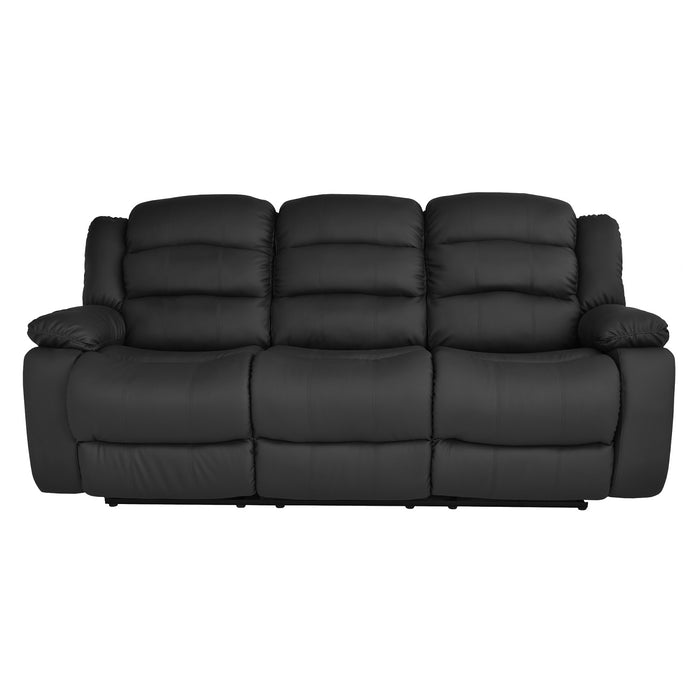 Sofá Reclinable 3 Ptos Nico Eurocuero Negro