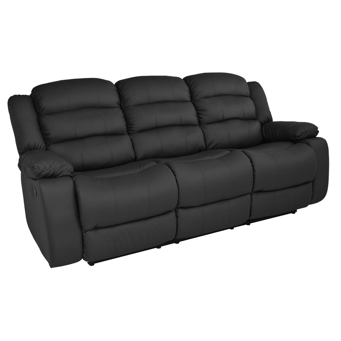 Sofá Reclinable 3 Ptos Nico Eurocuero Negro