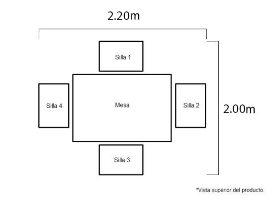 Comedor 4 Ptos Jansen Champaña