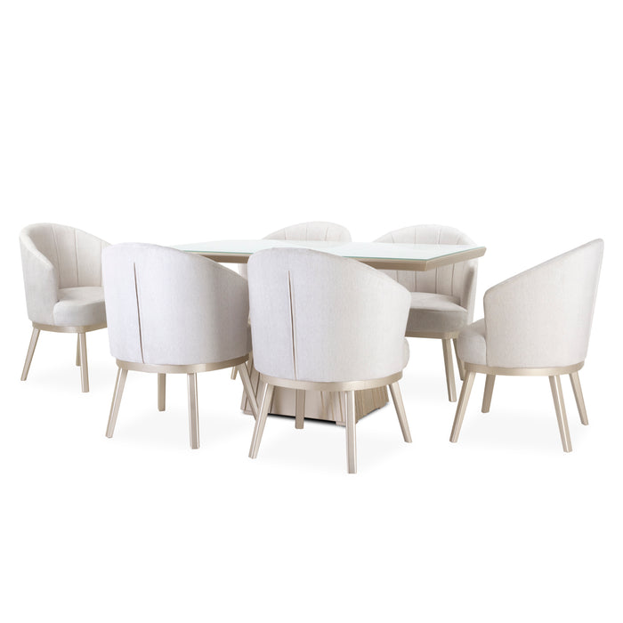 Comedor 6 Ptos Jansen Suprema Sand, Champaña Ultraglass