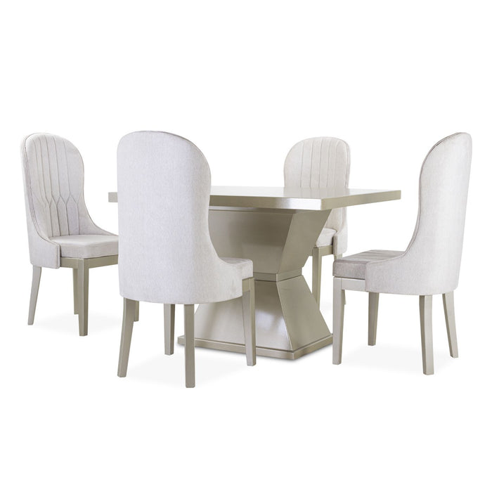 Comedor 4 Puestos Watson Velvet Marmol, Champaña