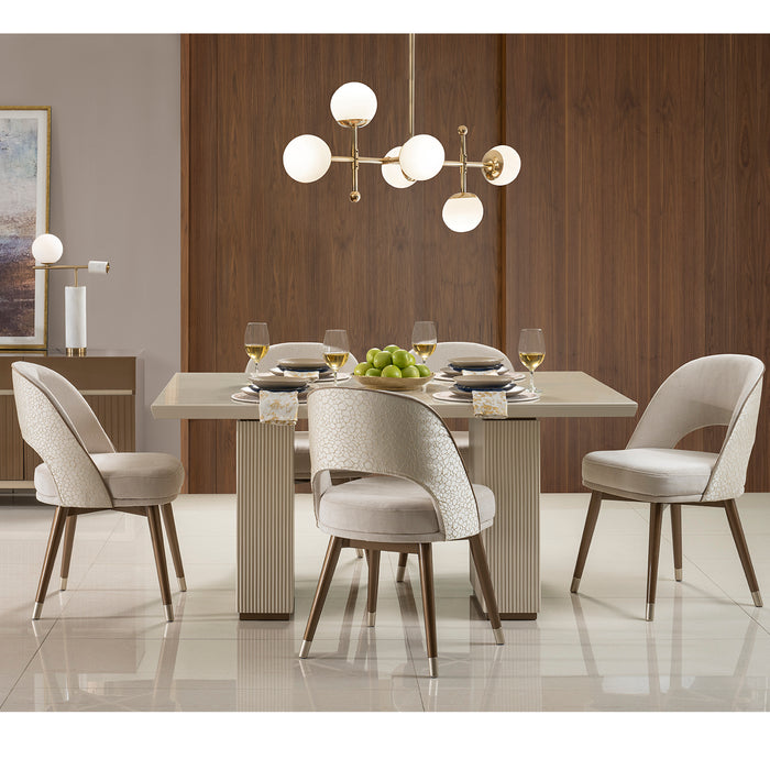 Comedor 6 Puestos Versalles Lino Beige Poliuretano