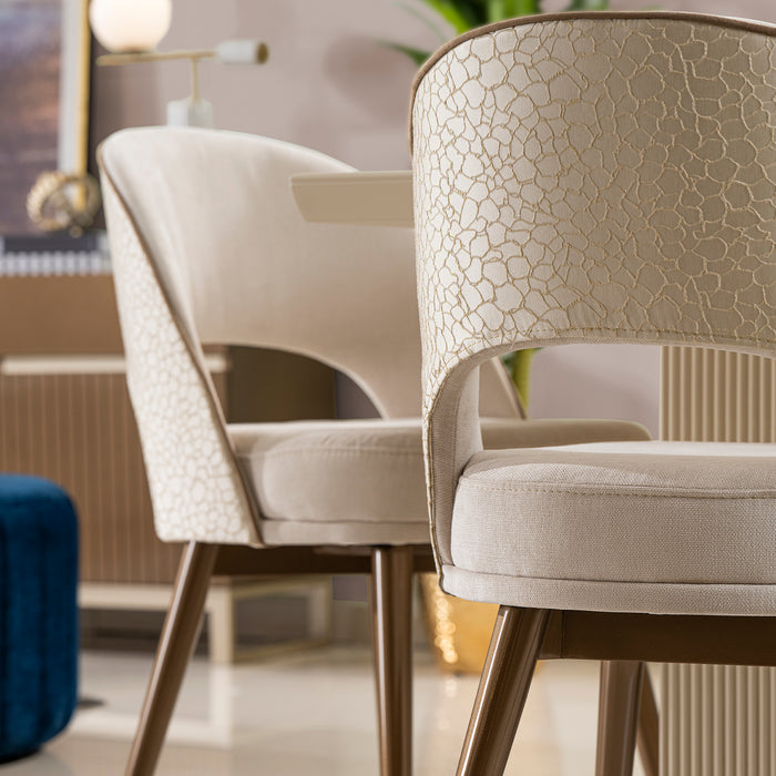 Comedor 6 Puestos Versalles Lino Beige Poliuretano