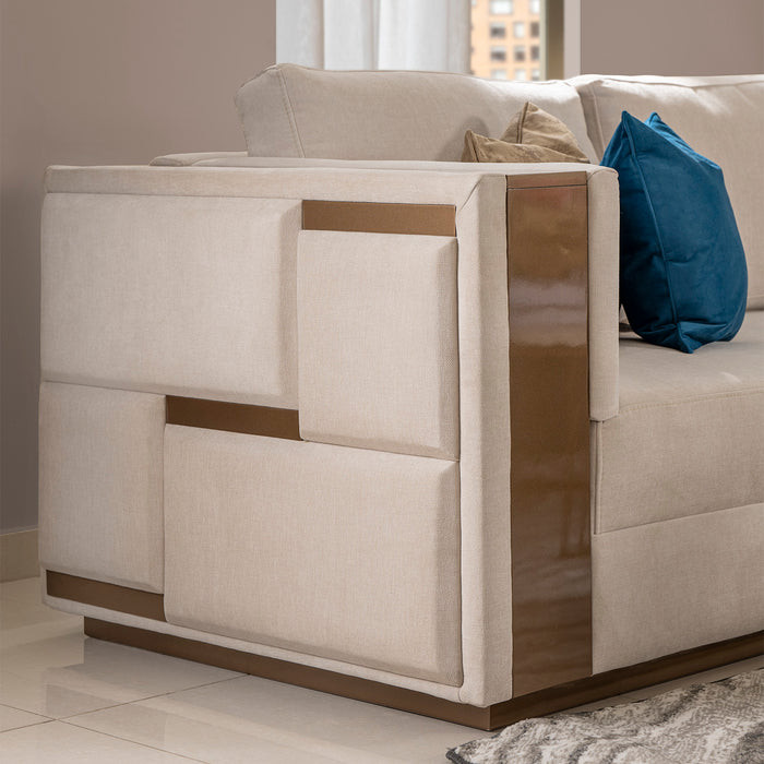Sofá 2 Ptos Versalles Lino Beige