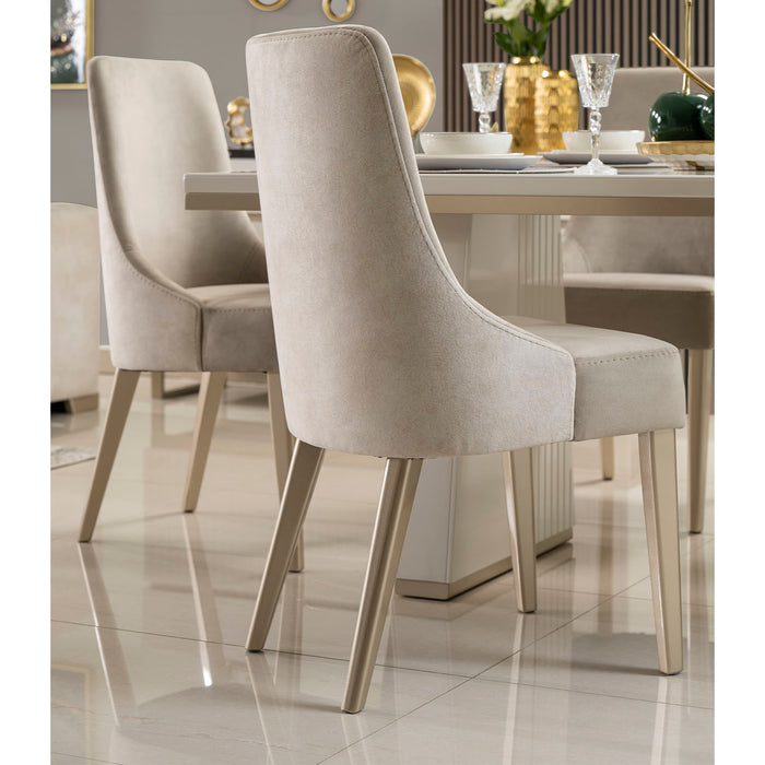 Comedor 6 Ptos Berlin Velvet Beige, Champaña