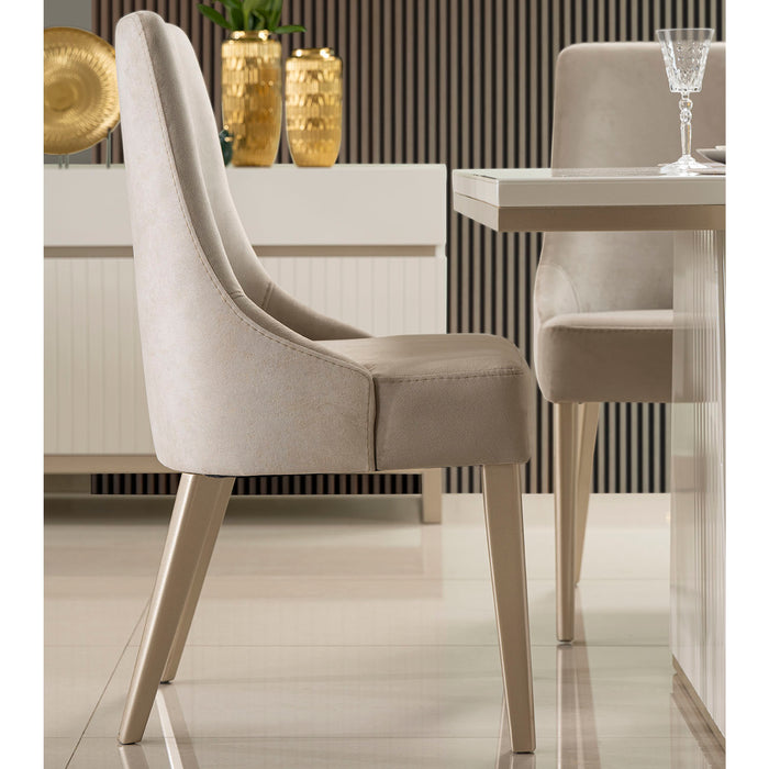 Comedor 6 Ptos Berlin Velvet Beige, Champaña