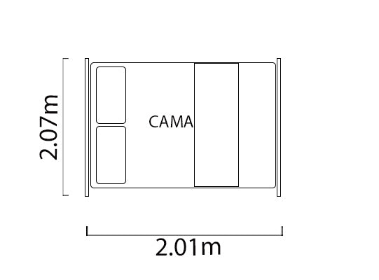 Cama Queen Lenny Eurolino Marfil, Natural