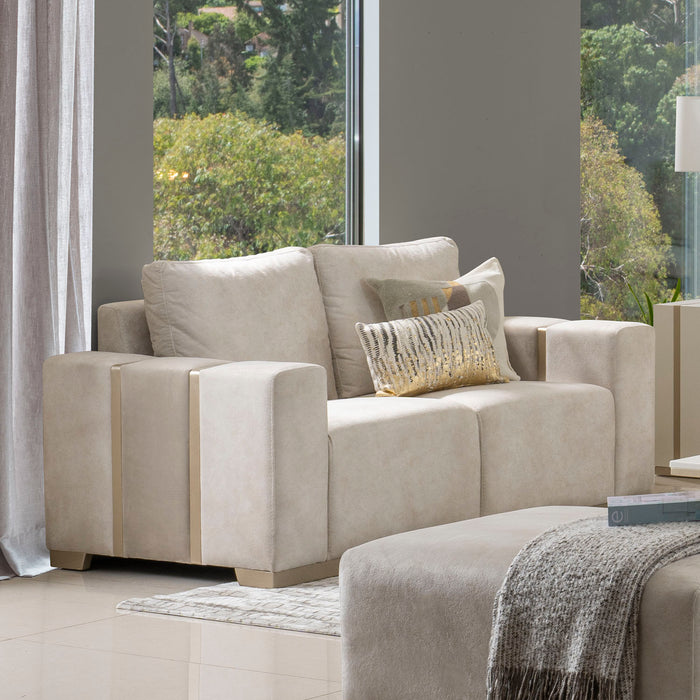 Sofá 2 Ptos Berlin Atlas Beige Champaña