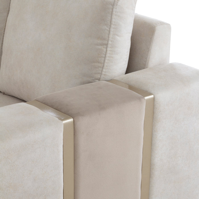 Sofá 2 Ptos Berlin Atlas Beige Champaña