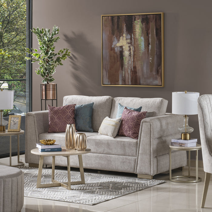 Sofá 2 Ptos Regency Velvet Marmol, Champaña