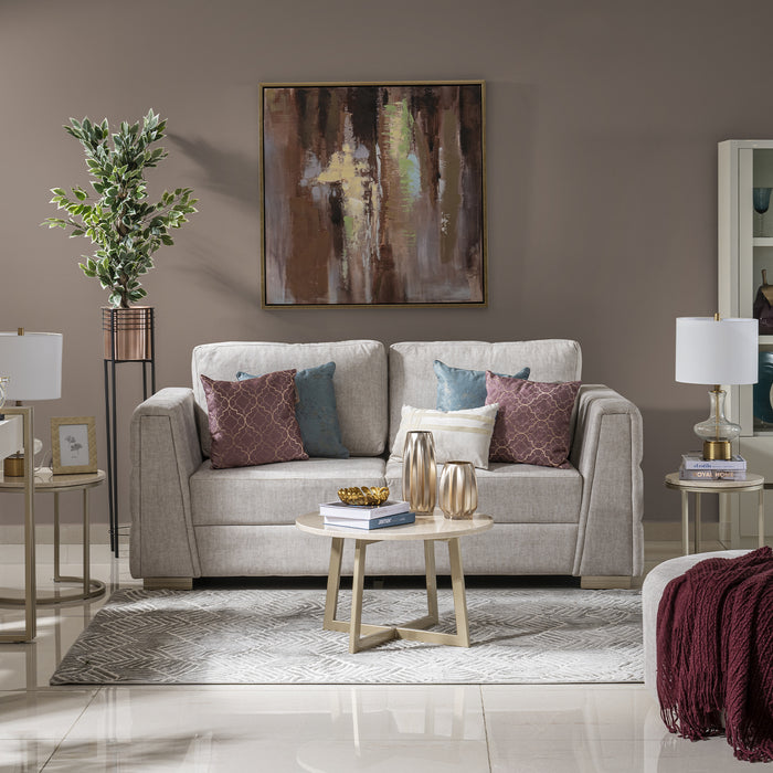 Sofá 2 Ptos Regency Velvet Marmol, Champaña