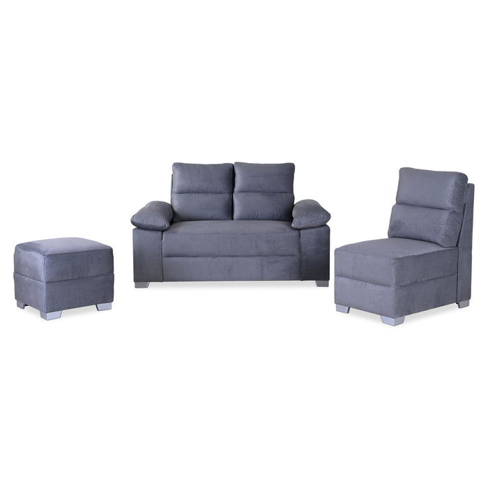 Sala Modular Barton Velvet Gris Plomo