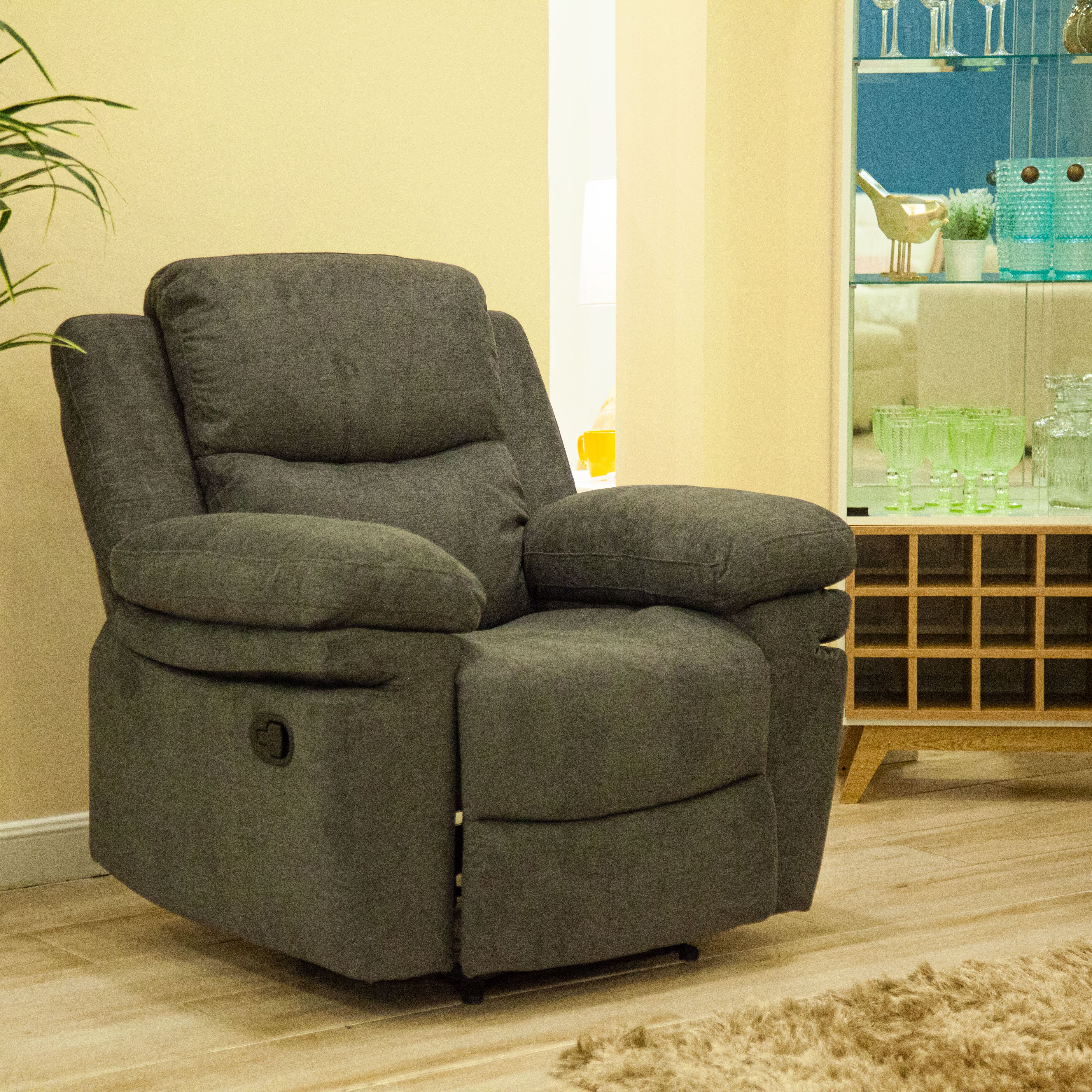 Silla Reclinable Nordis Microfibra Gris Plomo