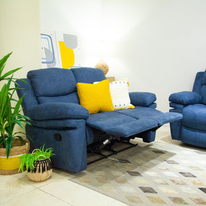 Sofá Reclinable 2 Ptos Nordis Azul — Muebles Jamar Panamá