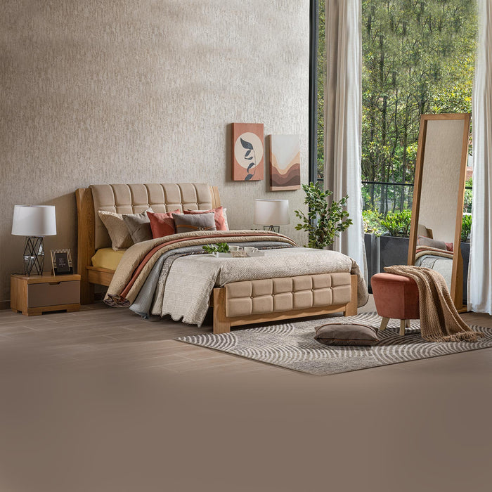 Recámara King Noruega Eurolino Marfil, Natural y Taupe